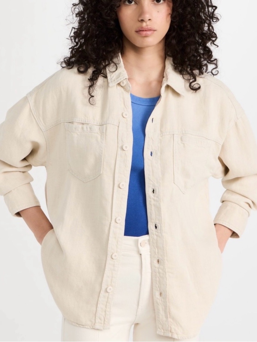 Mother the piece of work shirt women’s medium white smoke button down